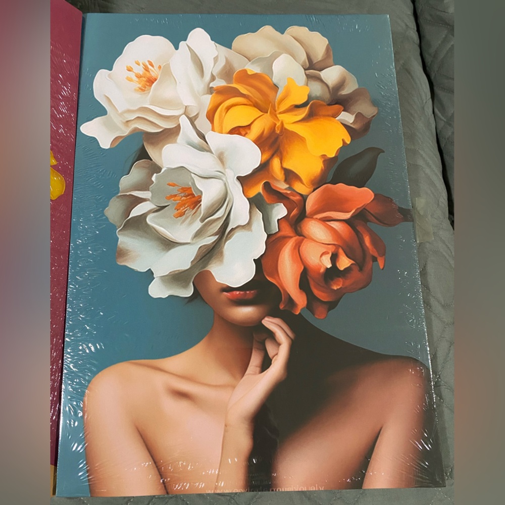 Tucocoo 3 Panels Flower Girl Canvas Wall Art - Picture 8 of 15